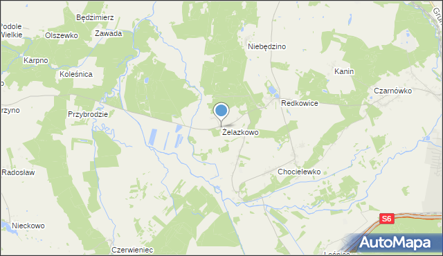 mapa Żelazkowo, Żelazkowo gmina Nowa Wieś Lęborska na mapie Targeo